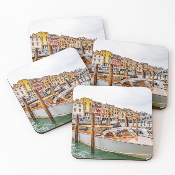 Item preview, Venice, Italy. People in water taxis & vaporettos on Grand Canal. designed and sold by debbieannpowell.