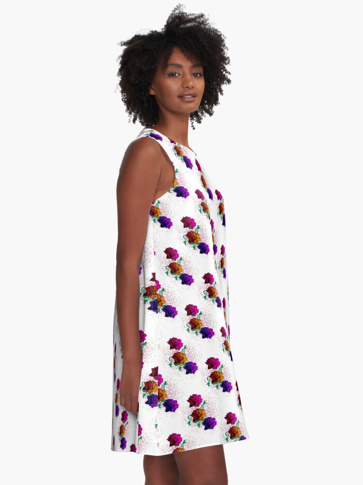 Alternate view of Spring Fun - Flower Pattern A-Line Dress