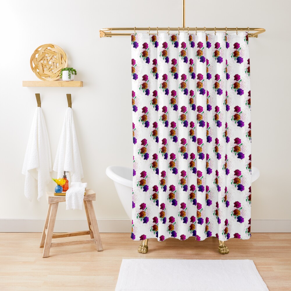 Spring Fun - Flower Pattern Shower Curtain