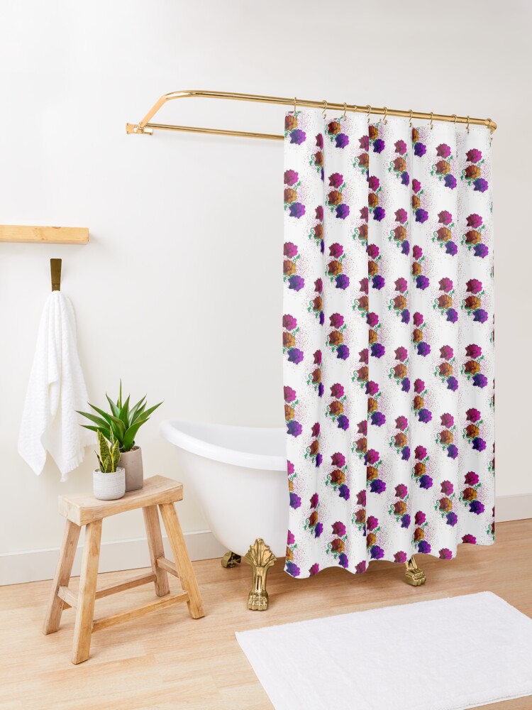 Alternate view of Spring Fun - Flower Pattern Shower Curtain