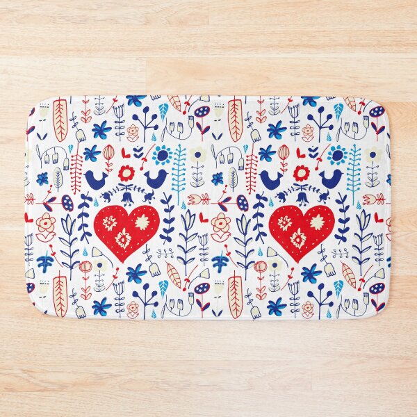 Item preview, Scandi folk floral white designed and sold by susycosta.