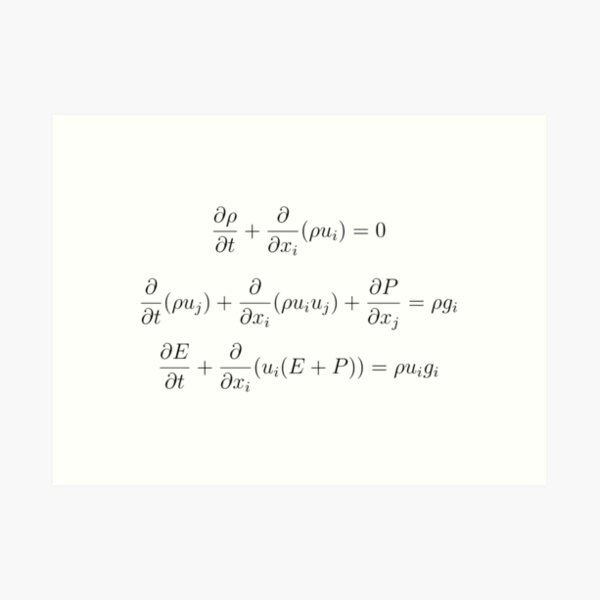 Conservation Laws for Gas Dynamics with a Classical Gravitational Field Art Print
