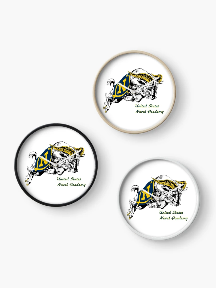Thumbnail 3 of 4, Clock, THE USNA Rampaging Goat! designed and sold by Nikki SpaceStuffPlus.