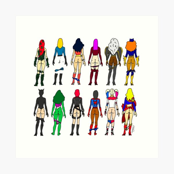 Superheroine Butts LV Art Print