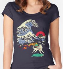 The Great Wave off Oni Island Women's Fitted Scoop T-Shirt
