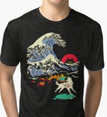 The Great Wave off Oni Island Tri-blend T-Shirt