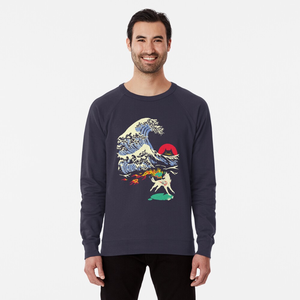 The Great Wave off Oni Island Lightweight Sweatshirt