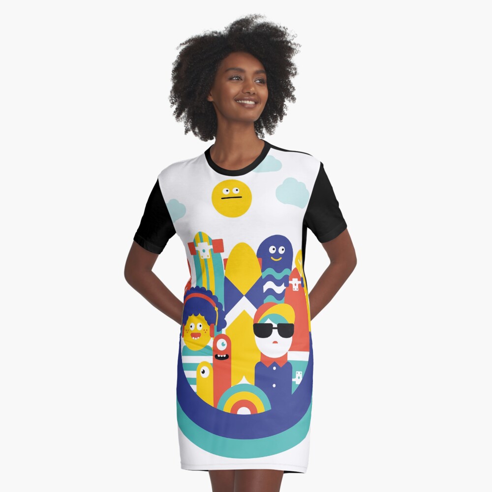 Item preview, Graphic T-Shirt Dress designed and sold by nomadunicorn.