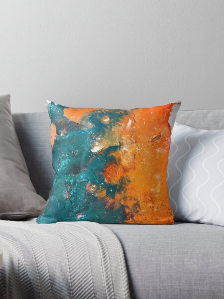 Orange And Blue Pillows Cushions for Sale Redbubble