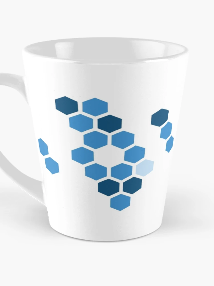 Aperçu 3 sur 4. Mug à café avec l'œuvre Hex - Bleu [Roufxis-Rb] créée et vendue par RoufXis.
