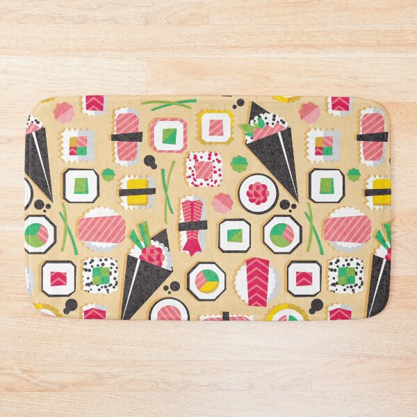 Item preview, Paper cut geo sushi // pale yellow background designed and sold by SelmaCardoso.