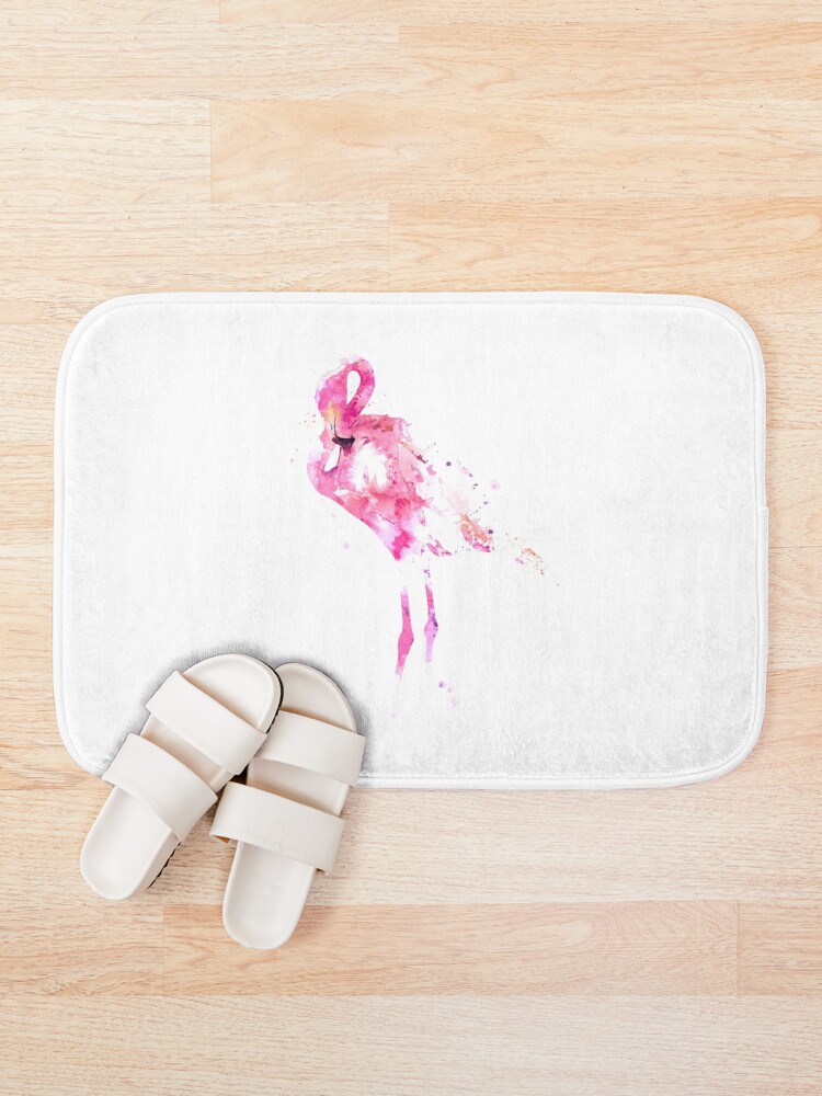 "Flamingo" Bath Mat for Sale by MonnPrint Redbubble