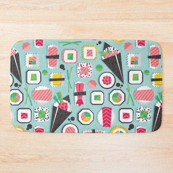 Item preview, Paper cut geo sushi // aqua background designed and sold by SelmaCardoso.