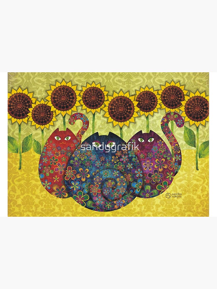 Cats With Sunflowers by sandygrafik