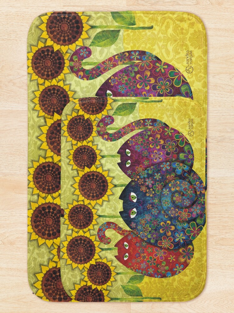 Alternate view of Cats With Sunflowers Bath Mat