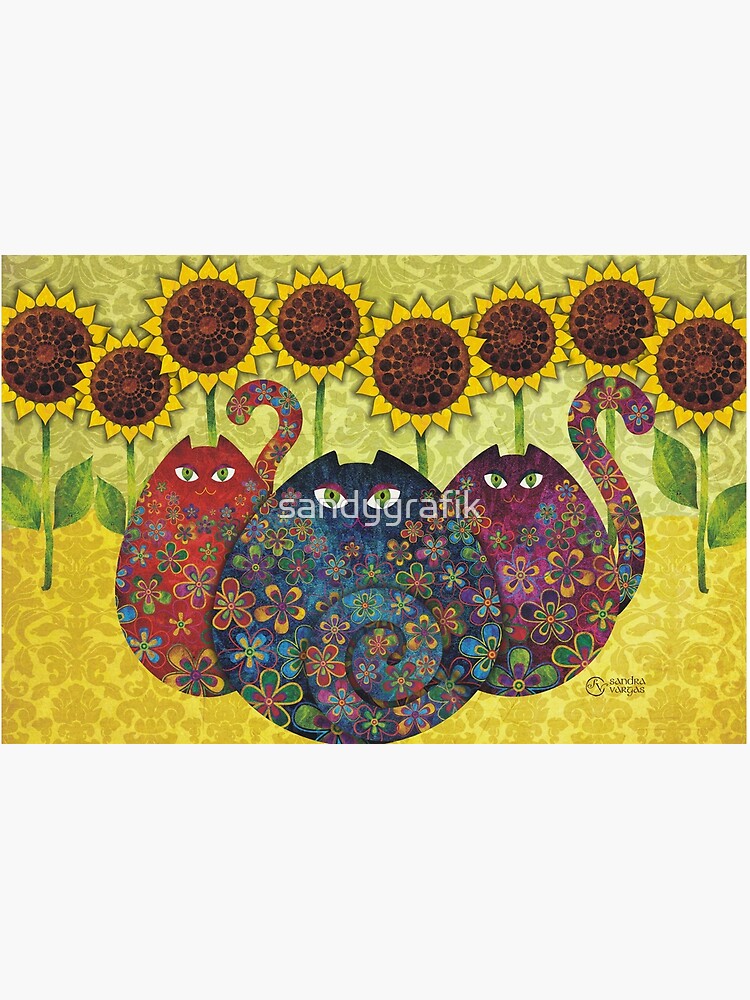 Cats With Sunflowers by sandygrafik