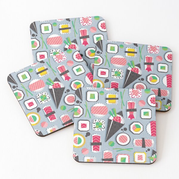 Item preview, Paper cut geo sushi // pastel blue background designed and sold by SelmaCardoso.