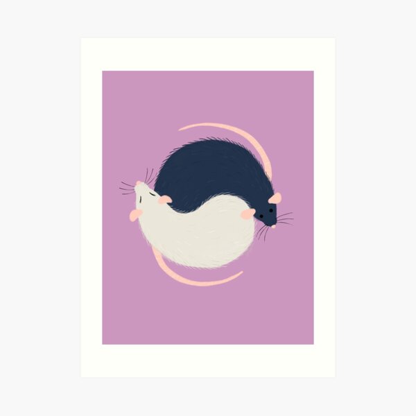 Ratty Love - Ying Yang Art Print