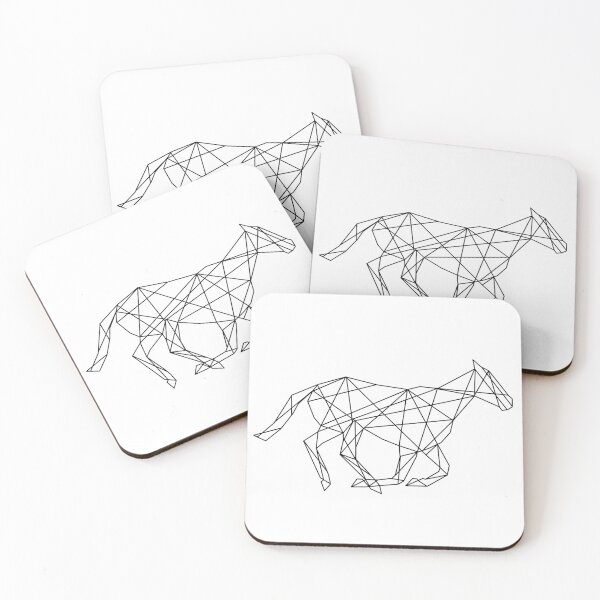 Item preview, black geometric racing horse designed and sold by DutchVulture.