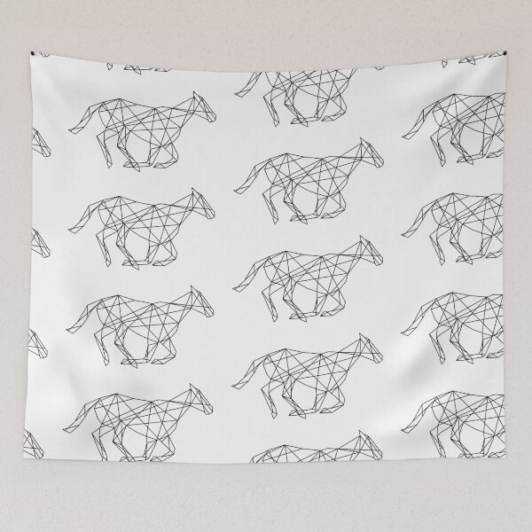 Item preview, black geometric racing horse designed and sold by DutchVulture.