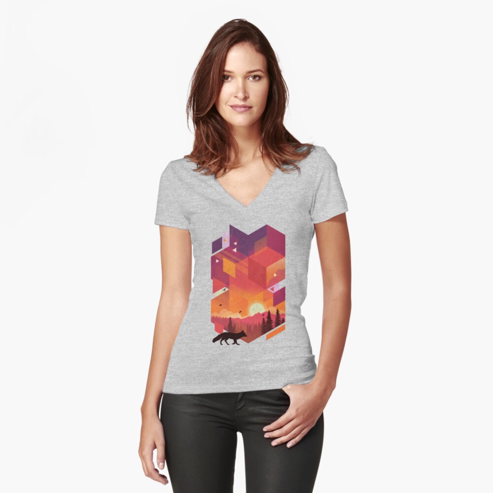 Item preview, Fitted V-Neck T-Shirt designed and sold by The-Child.