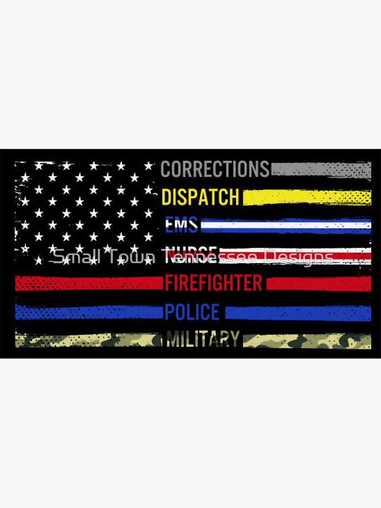 Thumbnail 3 of 3, Sticker, First responder flag graphic design designed and sold by TimShane.