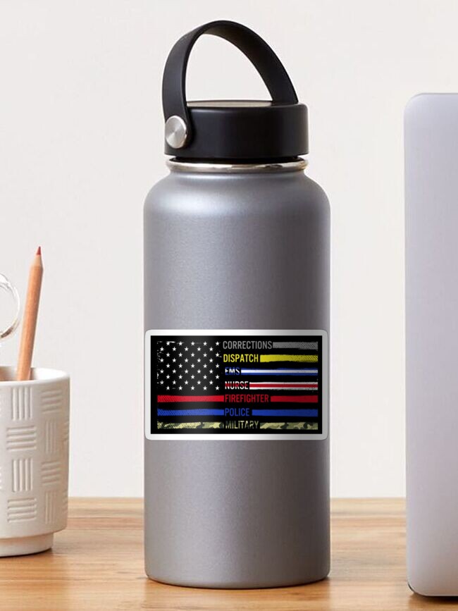 Thumbnail 1 of 3, Sticker, First responder flag graphic design designed and sold by TimShane.