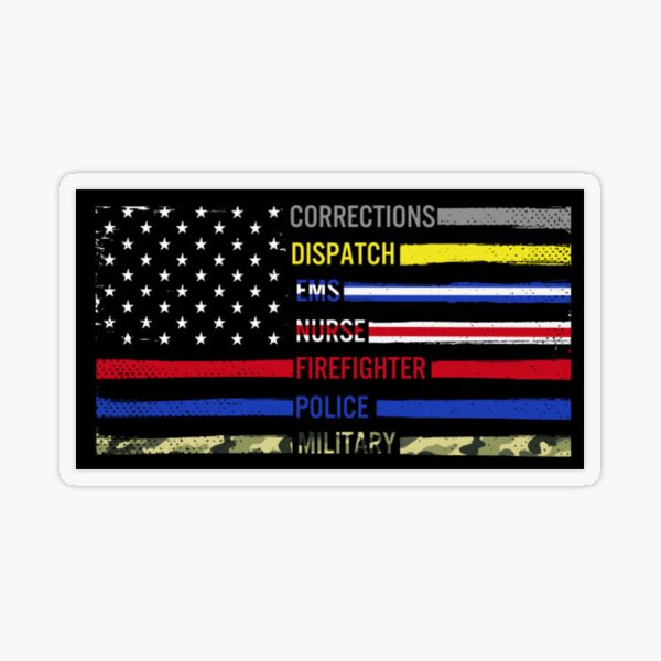 police military firefighter flag