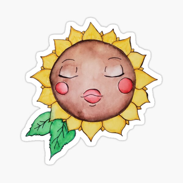 Sleepy Sunflower Girl Sticker