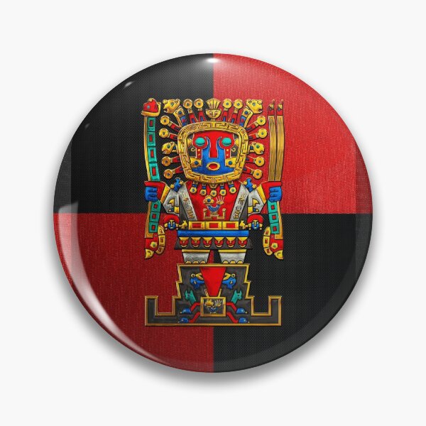 Item preview, Incan Gods - The Great Creator Viracocha on Red and Black Canvas designed and sold by Serge Averbukh Art Studio.