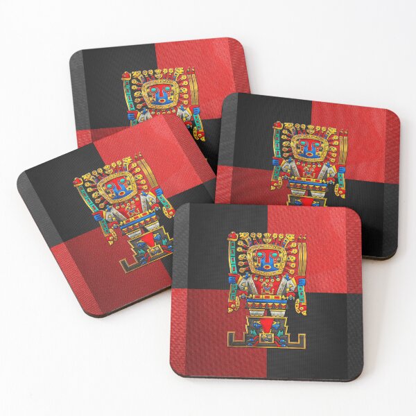 Item preview, Incan Gods - The Great Creator Viracocha on Red and Black Canvas designed and sold by Serge Averbukh Art Studio.