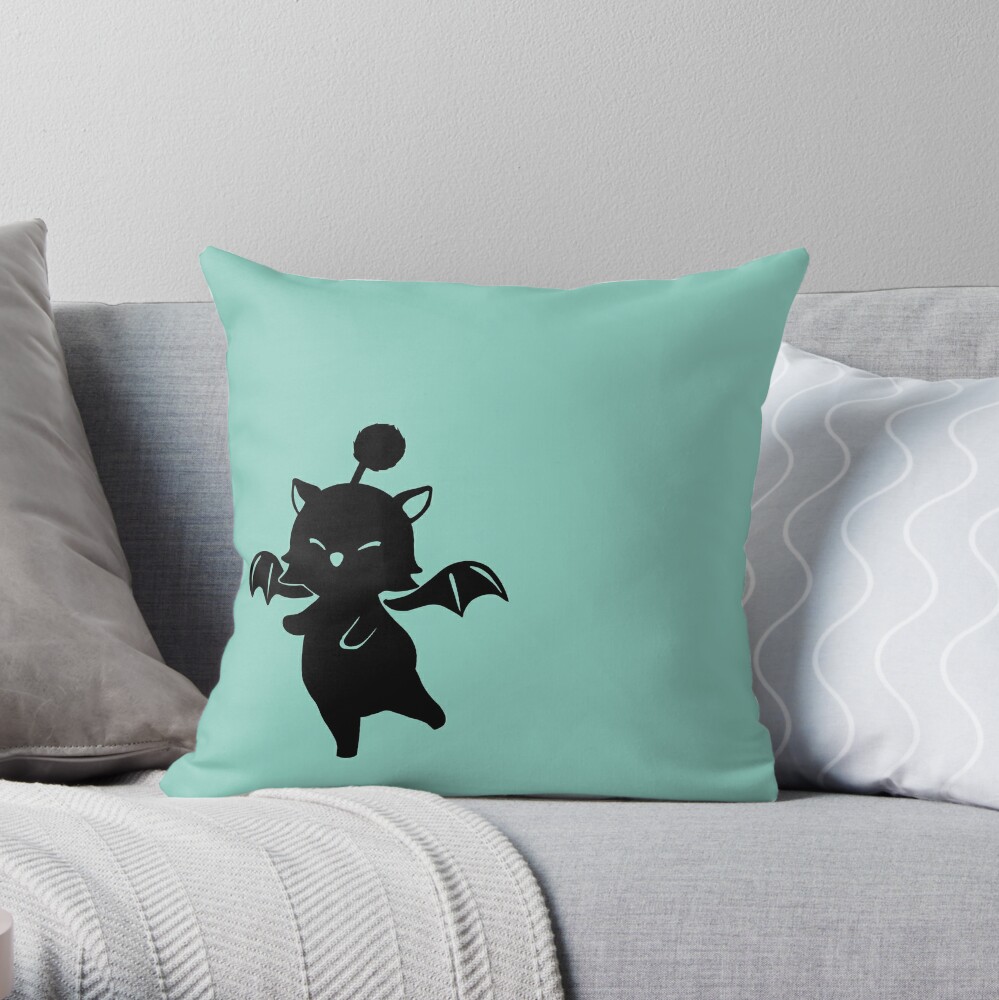 Moogle Inspired Silhouette Design Throw Pillow By Ranefea Redbubble