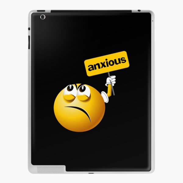 Anxious Smiley Funny Emoji Icon iPad Skin