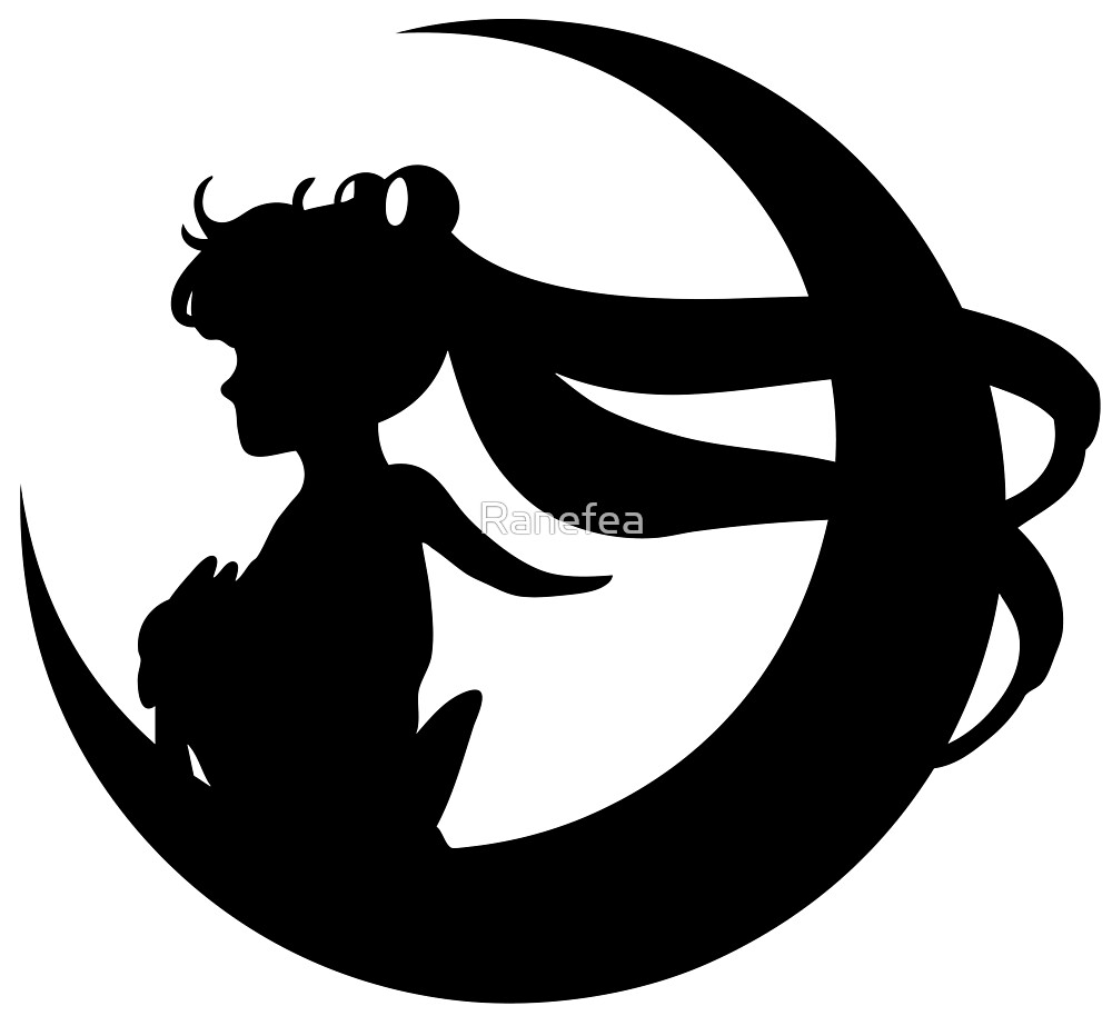"Sailor Moon Silhouette - Black " by Ranefea | Redbubble