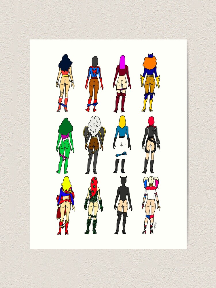 Alternate view of Superheroine Butts Art Print