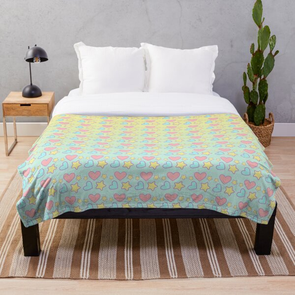 Llamacorn Hearts Rainbow Throw Blanket