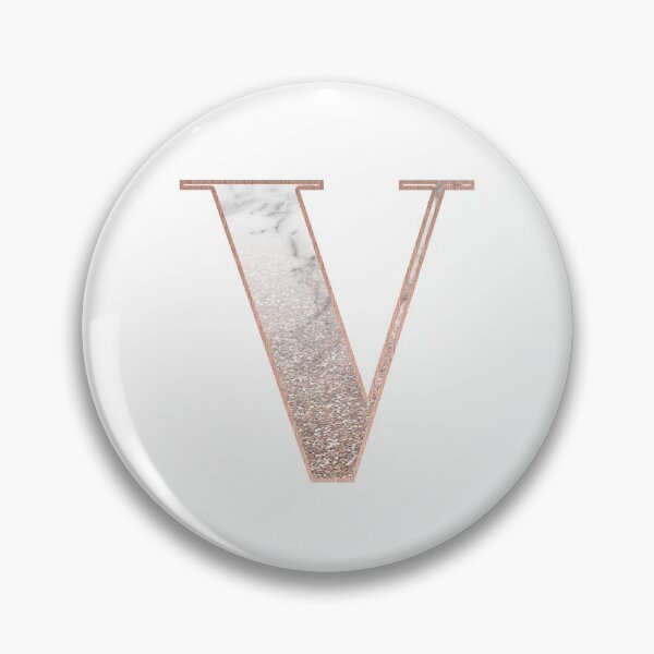 Item preview, Monogram rose gold glitter marble V  designed and sold by marbleco.