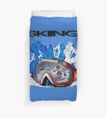 Vintage Snow Skiing gifts Duvet Cover