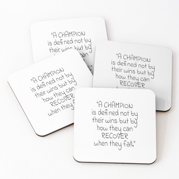 Item preview, "A CHAMPION is defnied not by their wins but by how they can RECOVER when they fall." Quote designed and sold by agsduy.