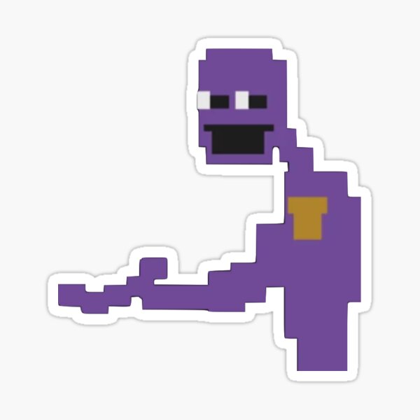 The Man Behind Stickers Redbubble - funny fnaf purple guy roblox decal ids