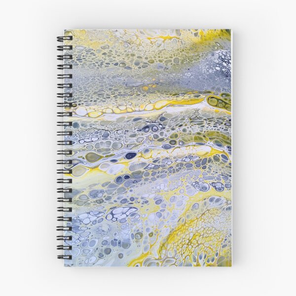Item preview, Yellow, Grey, and White Abstract Fluid Artwork designed and sold by CrystalCoast.