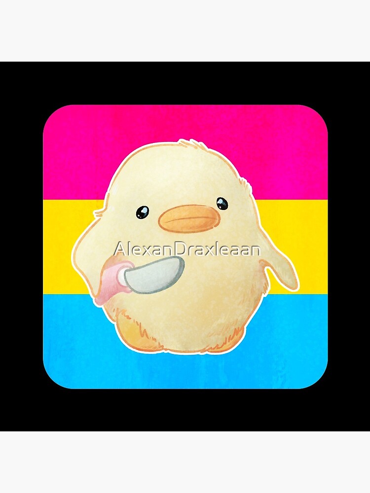 Pansexual Pride Duck with Knife by AlexanDraxleaan