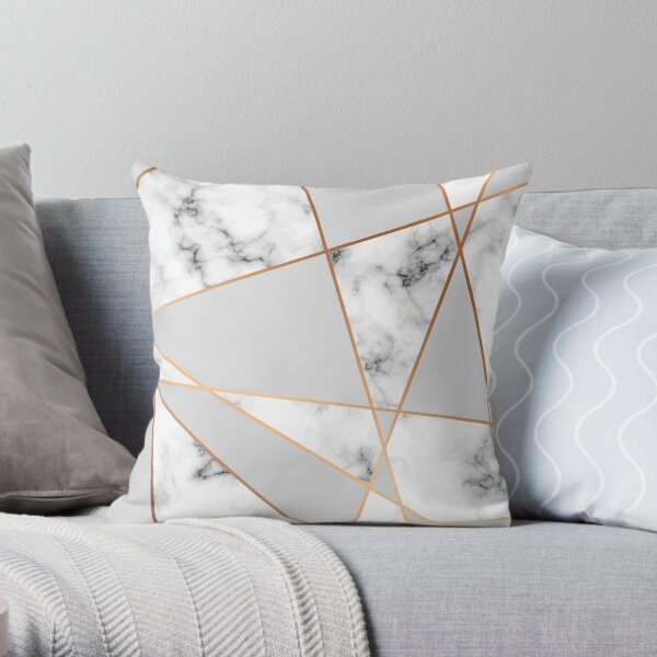 Copper smokey marble geo Throw Pillow