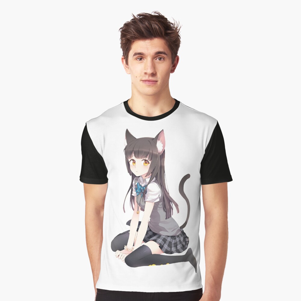 Genetically Engineered Catgirls For Domestic Ownership! T Shirt Diy Cotton  Big Size S-6xl Cat Girl Catgirl Cute Blue Ears Cat - T-shirts - AliExpress