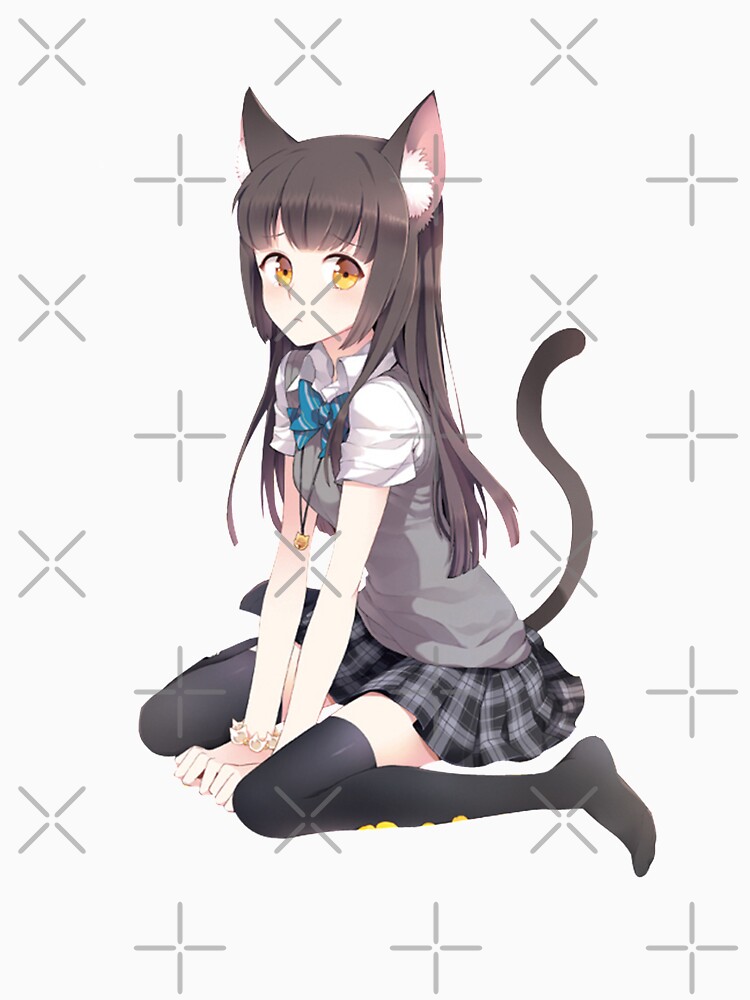 Anime girl with cat hoodie on sale