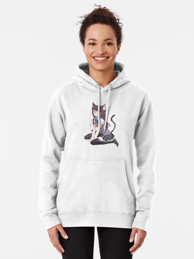 Anime Cat Girl Pullover Hoodie for Sale by deniz29 Redbubble