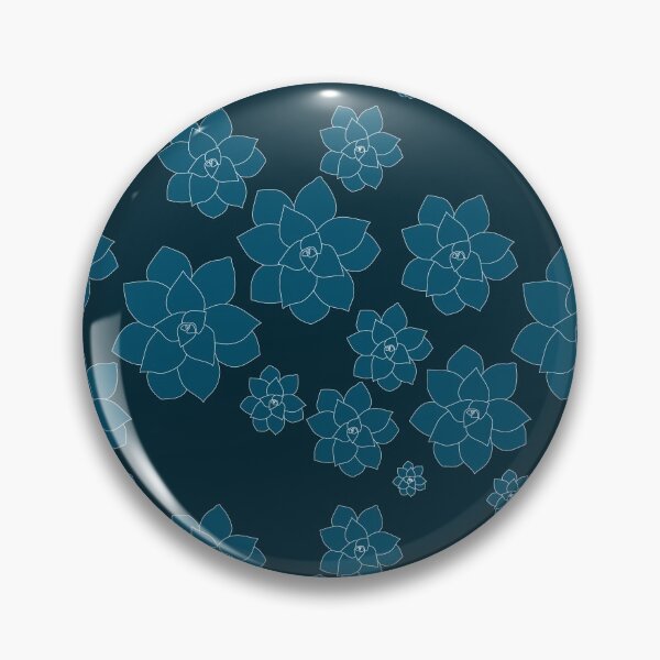 Item preview, Blue Succulent Rosettes Organic Pattern - Floral Line Drawing designed and sold by TurningMoss.