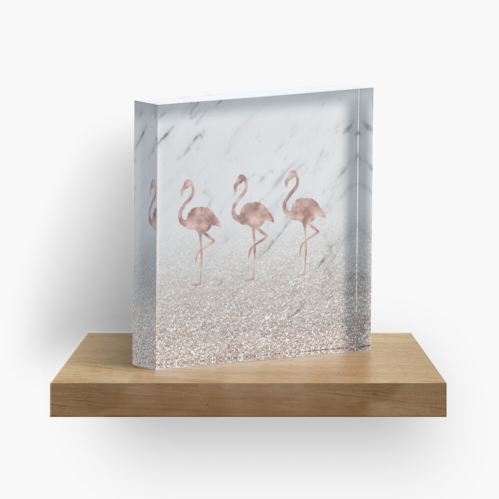 Flamingo dance glitter gradient Acrylic Block