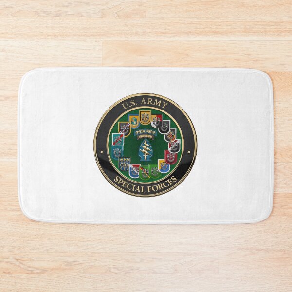 Item preview, U.S.  Army Special Forces - Green Berets Shoulder Sleeve Insignia (SSI) Patch with SFG Beret Flashes over White Leather designed and sold by Serge Averbukh Art Studio.