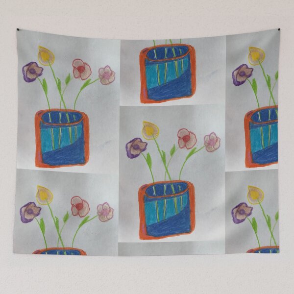Item preview, Floral in orange vase  designed and sold by Tonyasartprints.